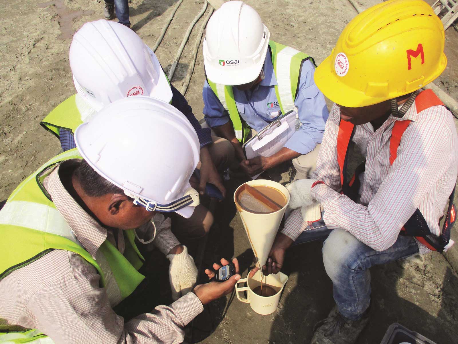 Viscosity Testing of slurry.